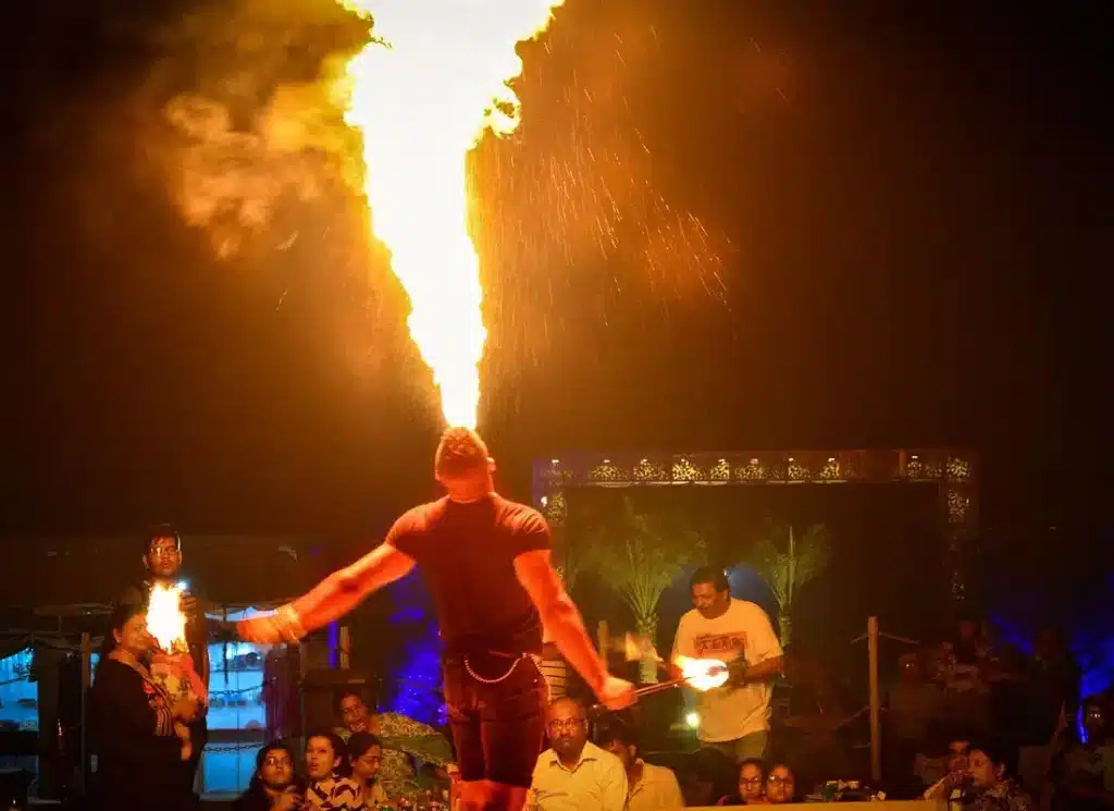 evening desert safari fire show