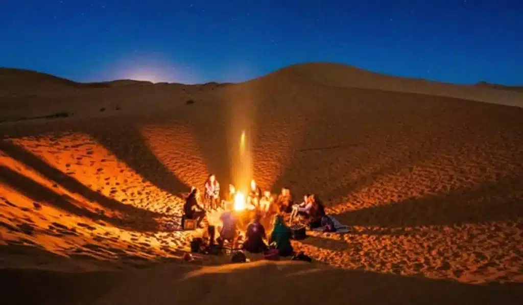 overnight desert safari fire