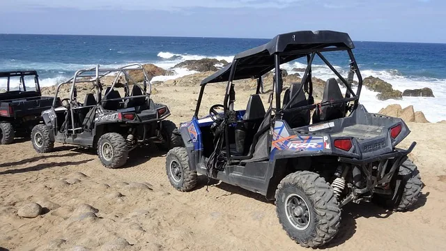 Instructor explaining dune buggy controls before desert ride in Dubai