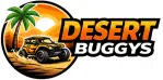 Desert Buggys logo with dune buggy, palm tree, and desert dunes